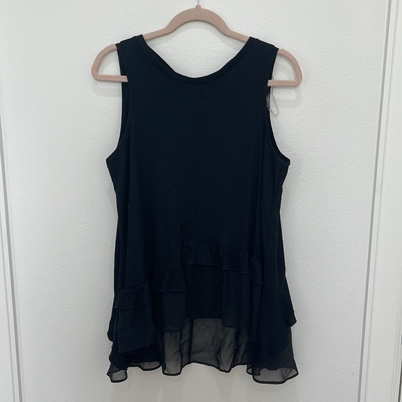 Sheer Ruffle Back Hi Lo Tank - Picture 6 of 12